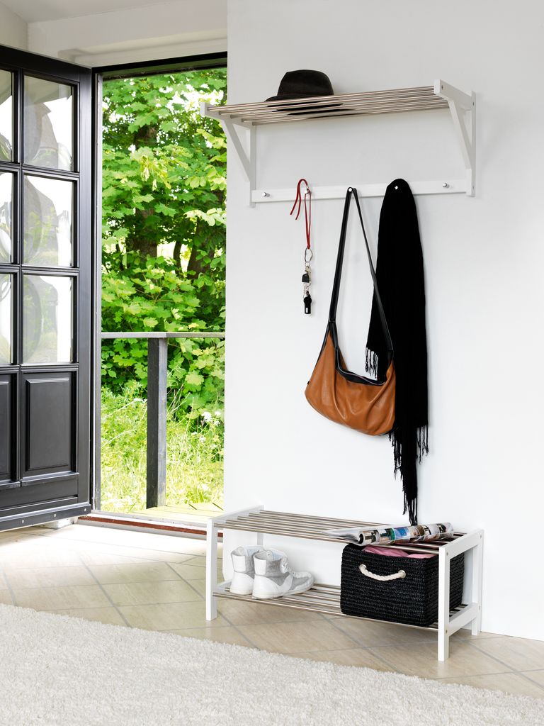 EGESKOV Skohylla EGESKOV 2 hyllor stål/vit