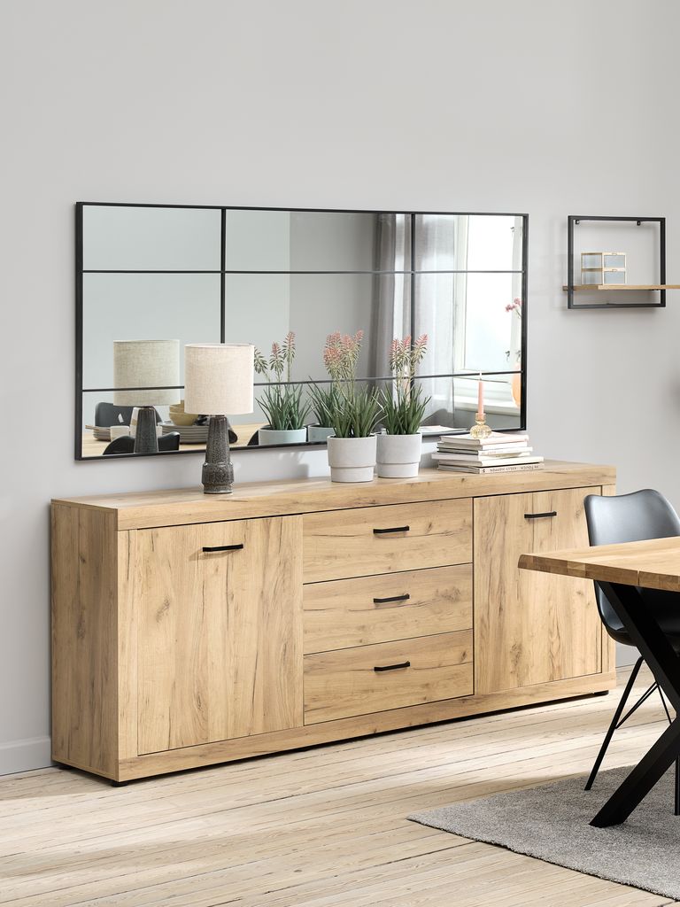 LINTRUP Skänk LINTRUP 2 dörrar 3 lådor natur vildekfärgad