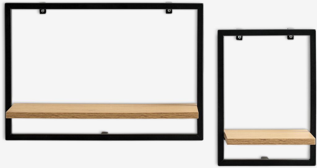 TRAPPEDAL Vägghylla TRAPPEDAL 2 st/pk varm ekfärgad/svart