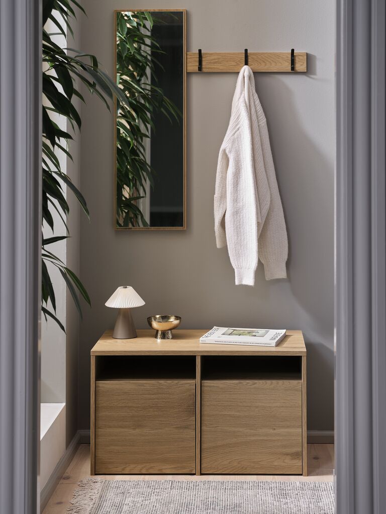 RAVSTED Hallmöbel RAVSTED m/spegel 2 lådor varm ekfärgad