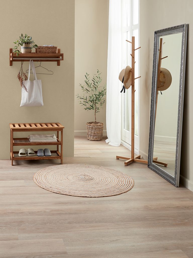 TOMMERUP Bänk TOMMERUP m/skohyllor natur ek