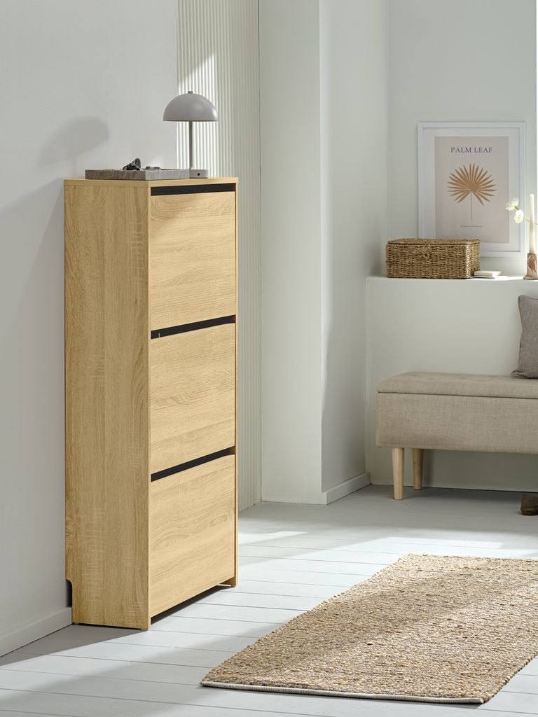 BAKHUSE Skoskåp BAKHUSE 3 fack varm ekfärgat