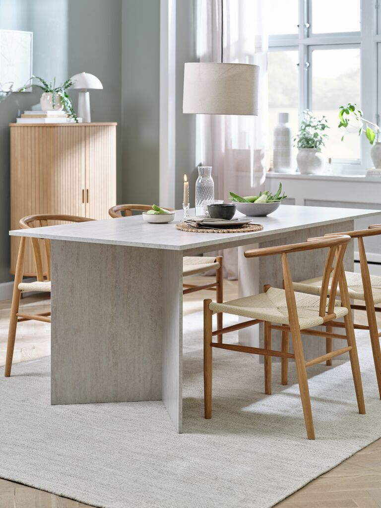 KRONDAL Matbord KRONDAL 90x180 travertinfärgat