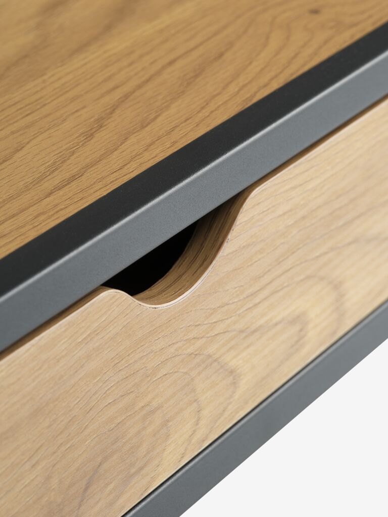 TRAPPEDAL Avlastningsbord TRAPPEDAL 30x80 1 låda varm ekfärgat/svart