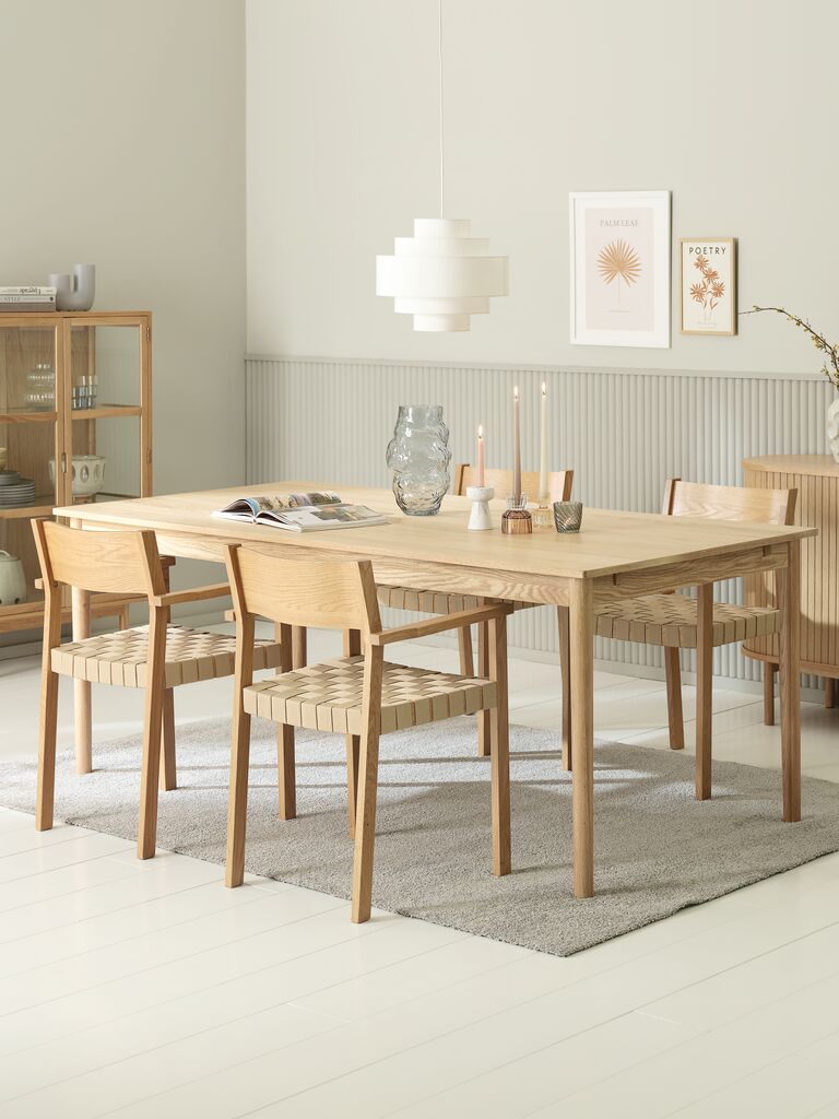 MARSTRUP + VADEHAVET MARSTRUP L190/280 bord natur ek + 4 VADEHAVET stol natur ek