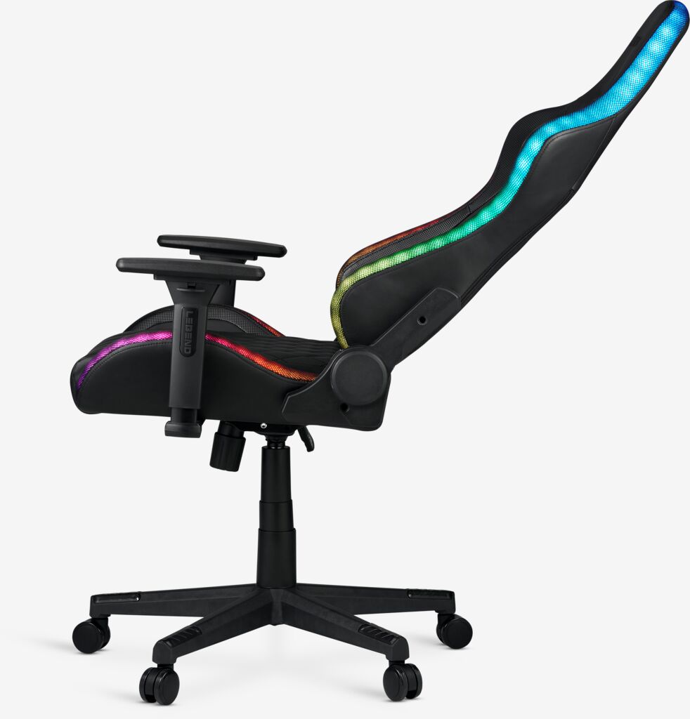 RANUM Gamingstol RANUM med LED svart konstläder/svart