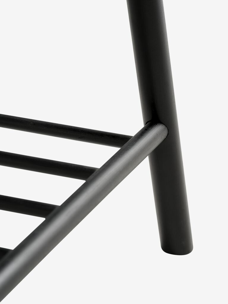 VANDSTED Bänk VANDSTED m/hylla svart tyg/svart