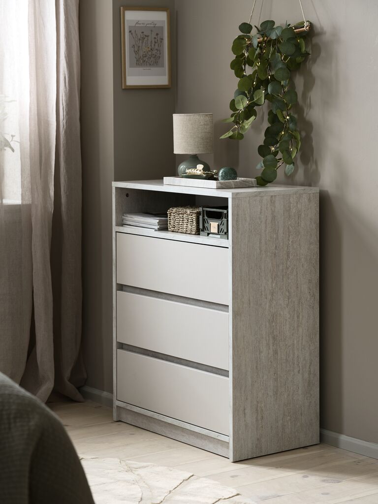 BILLUND Byrå BILLUND 3 lådor travertinfärgad/beige