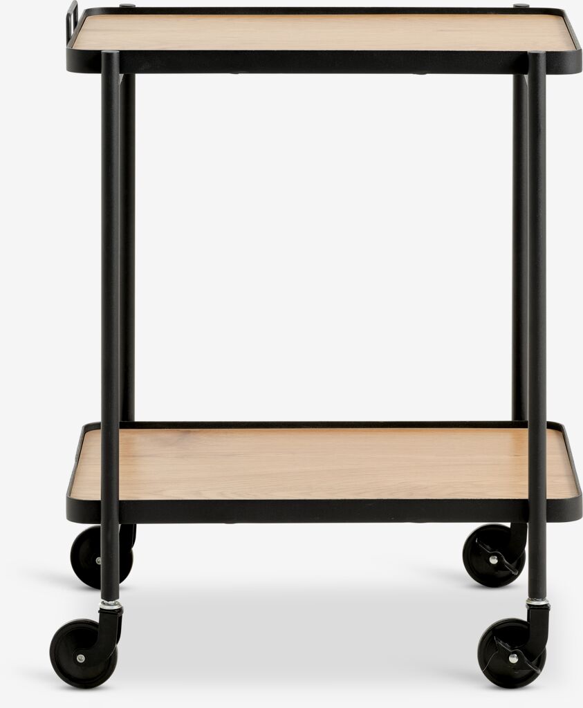 GANGSTED Rullbord GANGSTED 2 hyllor varm ekfärgat/svart