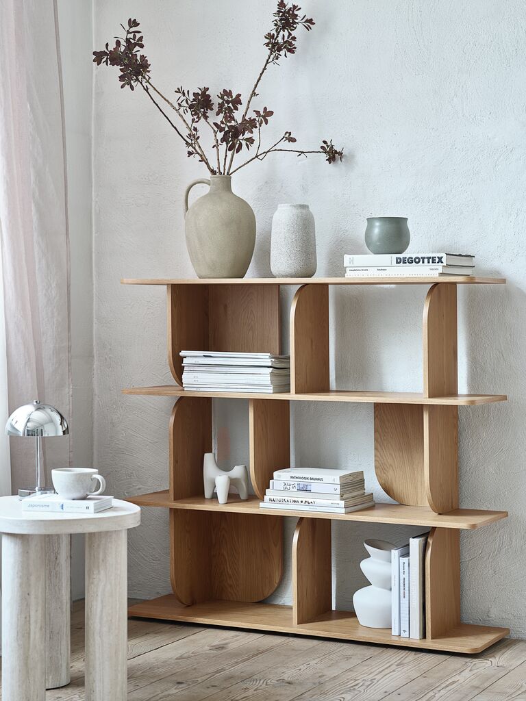 LYNGERUP Hyllenhet LYNGERUP 4 hyllor varm ekfärgad