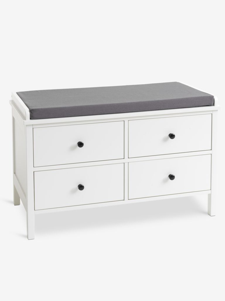 TERPET Bänk TERPET 4 lådor m/dyna vit