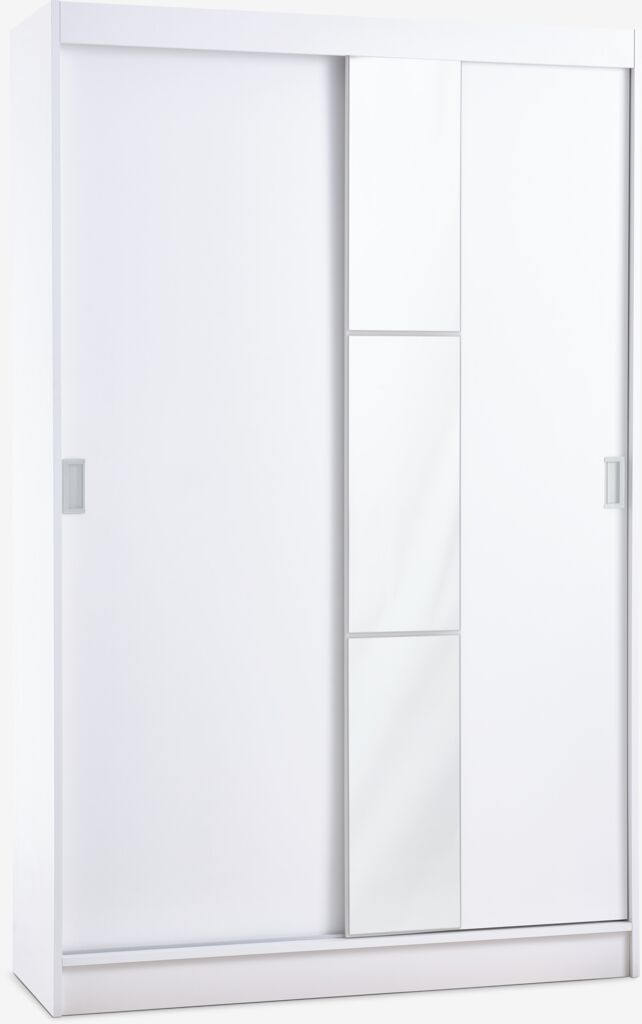 ODDER Garderob ODDER 120x201 2 skjutdörrar m/spegel vit