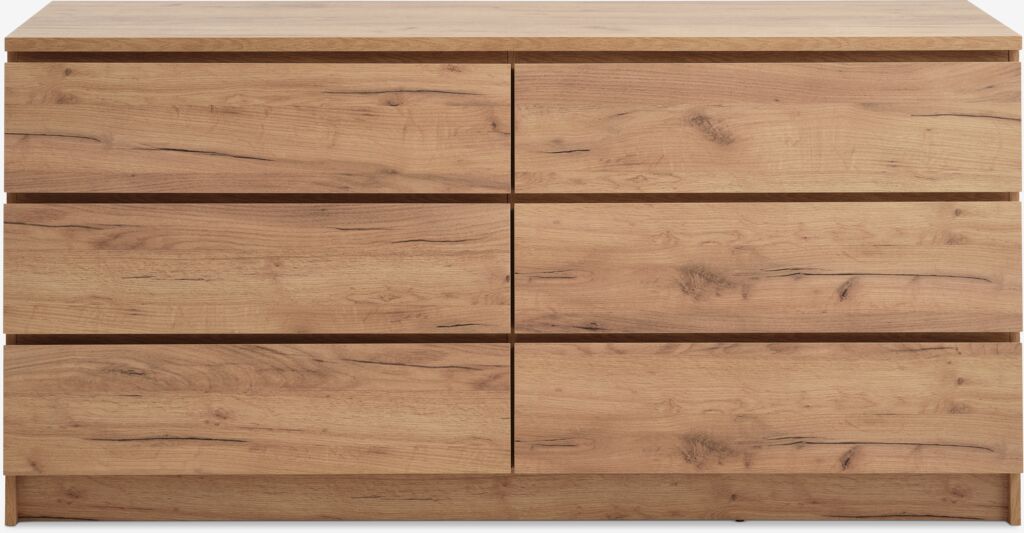 LIMFJORDEN Byrå LIMFJORDEN 3+3 lådor natur vildekfärgad