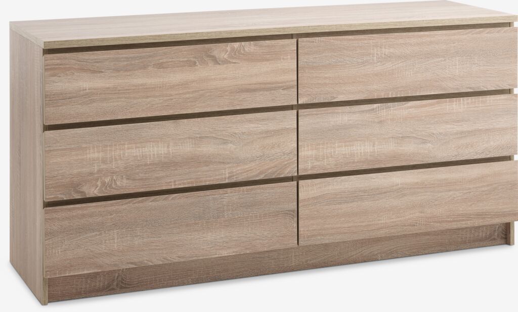 LIMFJORDEN Byrå LIMFJORDEN 3+3 lådor ljus ekfärgad