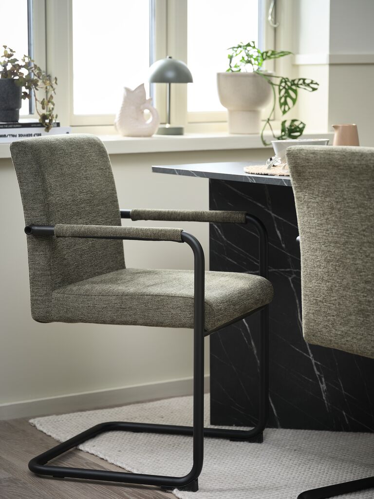 ESPE Matstol ESPE oliv tyg/svart