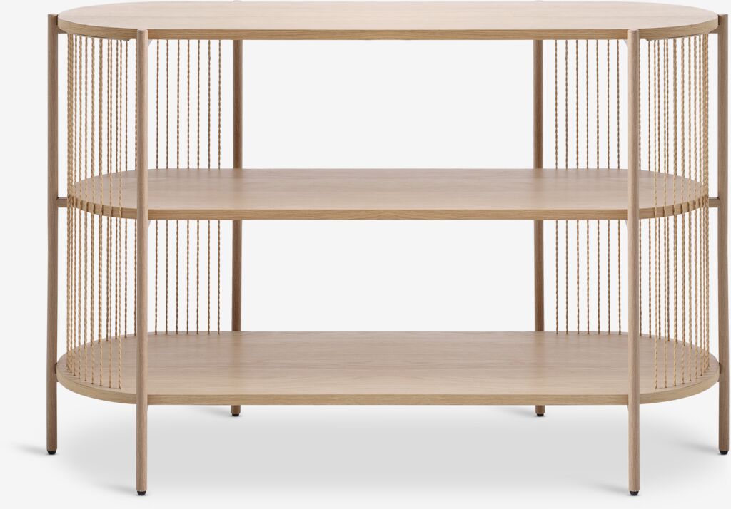 SNESLEV Skänk SNESLEV 2 hyllor natur ekfärgad