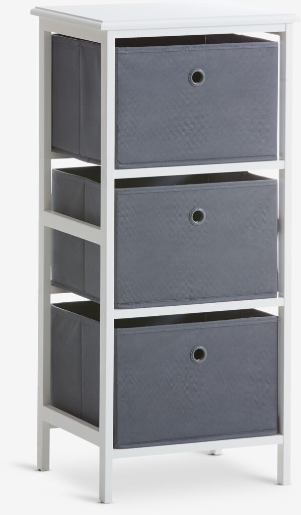 ODBY Byrå ODBY 3 boxar vit/grå