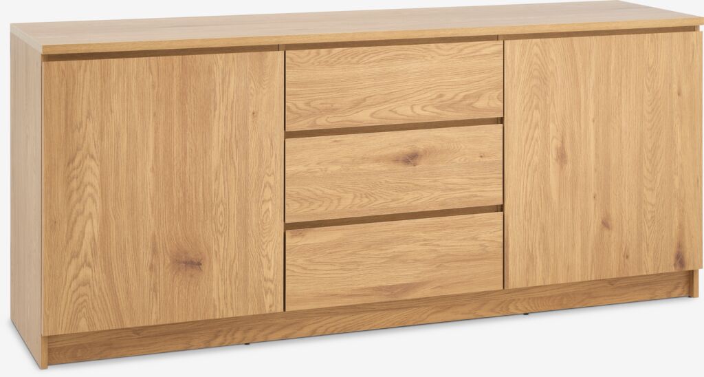 LIMFJORDEN Skänk LIMFJORDEN 2 dörrar 3 lådor varm ekfärgad