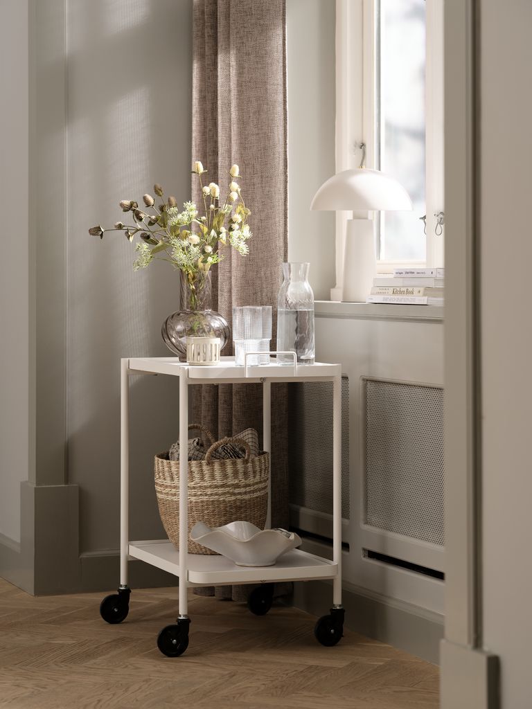 GANGSTED Rullbord GANGSTED 2 hyllor vit