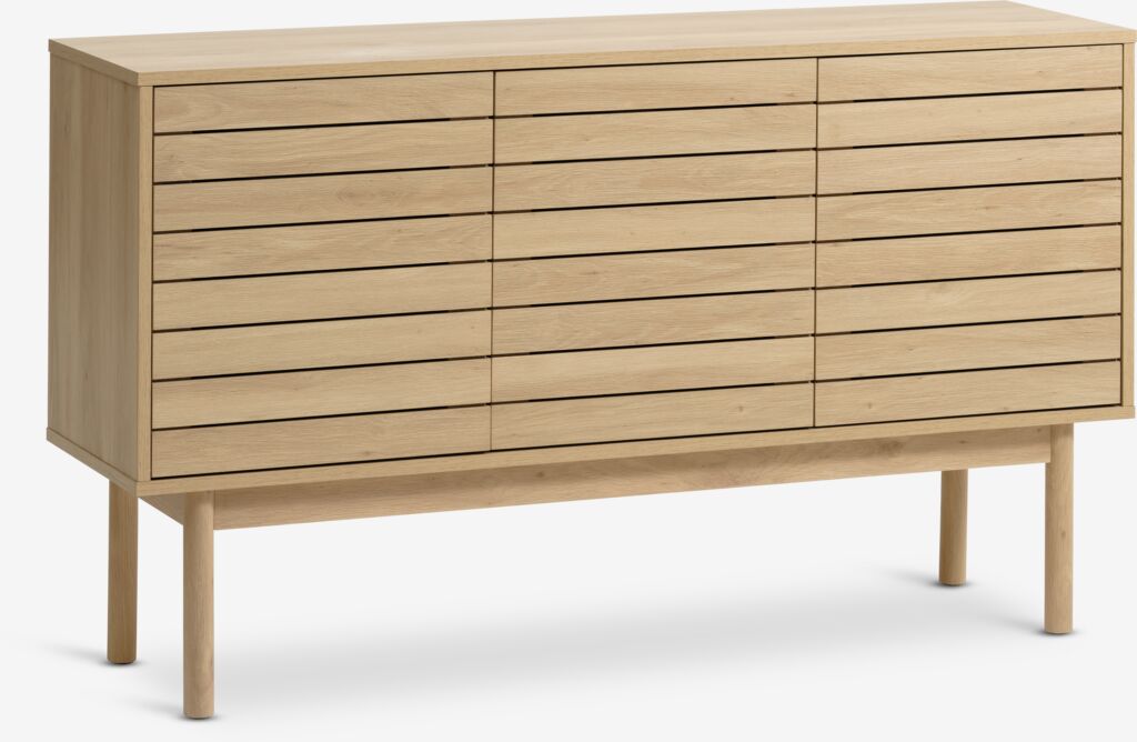 HALMBY Skänk HALMBY 3 dörrar ljus ekfärgad