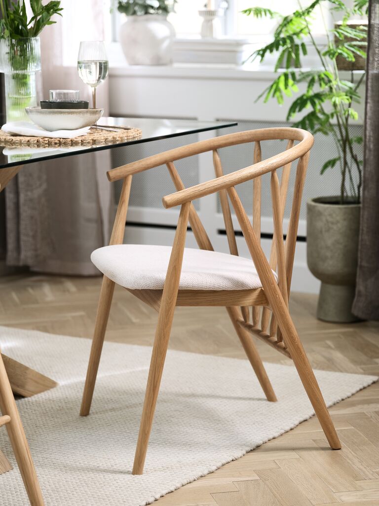 LYKSBORG Matstol LYKSBORG natur ek/offwhite tyg