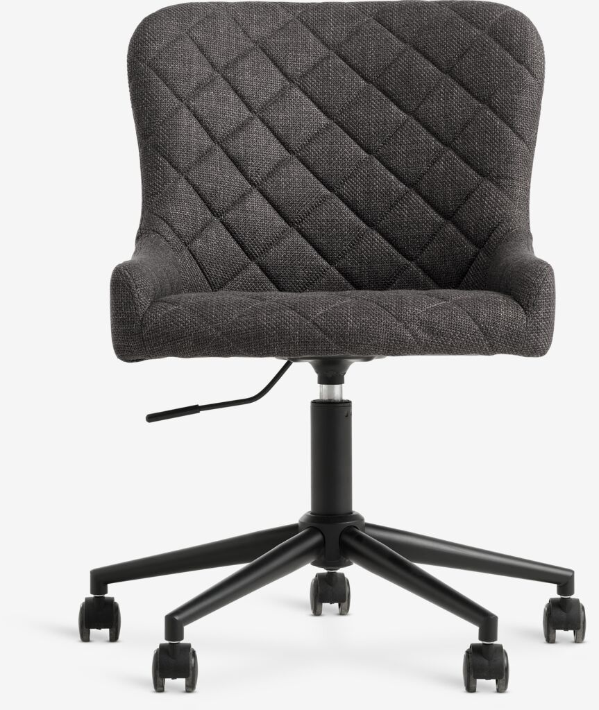 PEBRINGE Sivbordsstol PEBRINGE mörkgrått tyg/svart