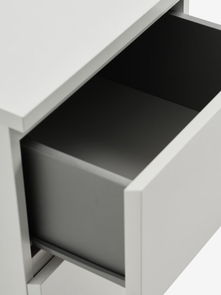 LIMFJORDEN Sängbord LIMFJORDEN 2 lådor vit