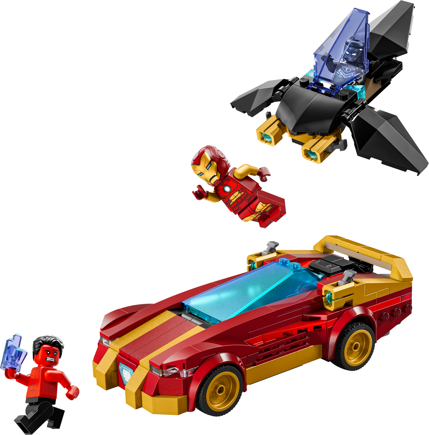 Iron Man Car & Black Panther vs. Red Hulk