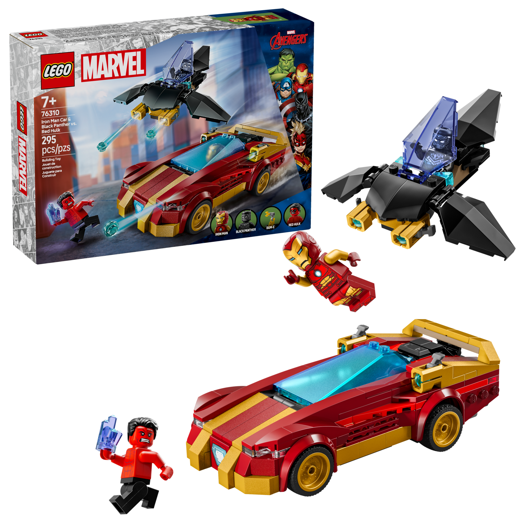 Iron Man Car & Black Panther vs. Red Hulk