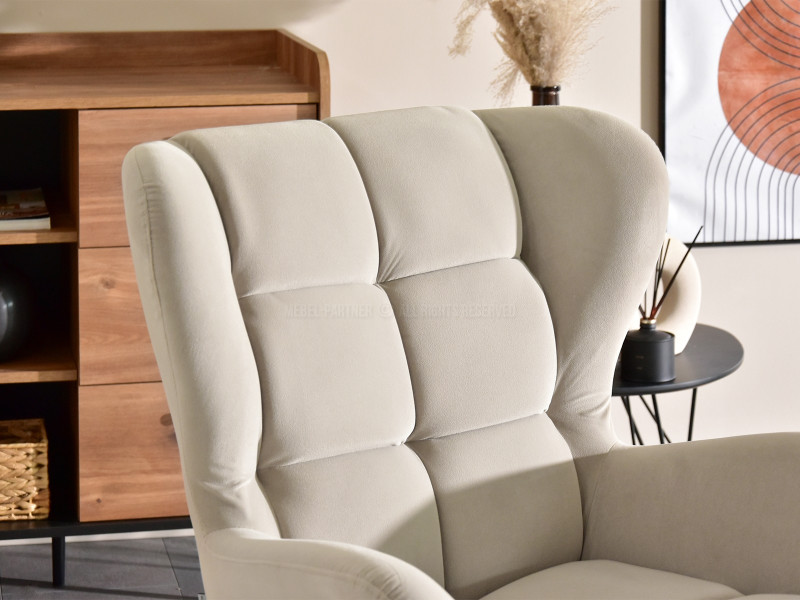 Fotel Kikori Szary Welur, Podstawa Czarny