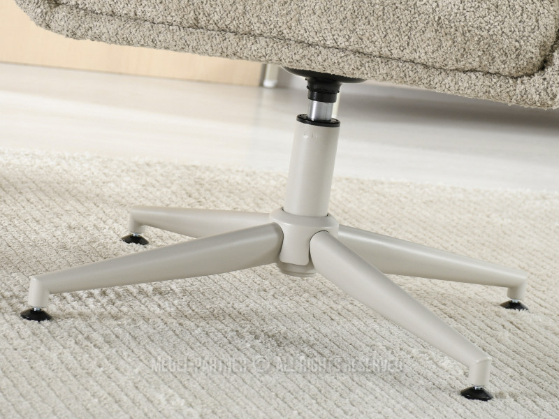 Beżowy Fotel Tula Baranek Obrotowy Do Salonu I Sypialni