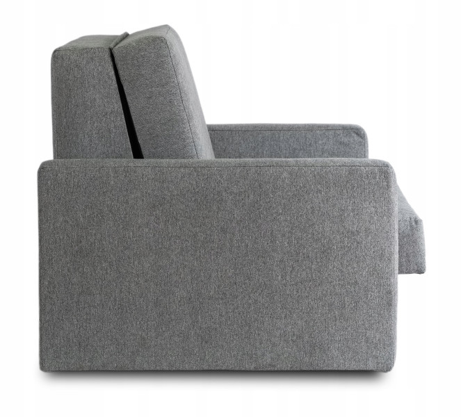 Fotel Rozkładany Wypoczynkowy Jednoosobowy Kanapa Do Spania Szary MILAN 1
