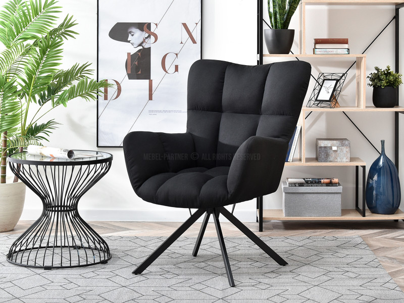 Zielony Obrotowy Fotel Kira Do Salonu W Stylu Nowoczesnym