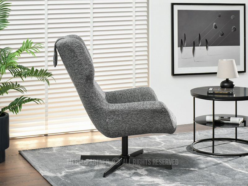 Szary Obrotowy Fotel Irving - Nowocześnie Do Salonu