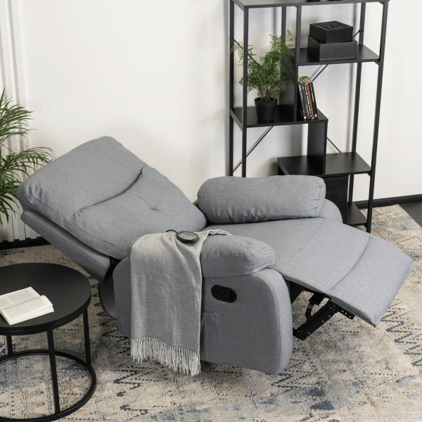 Fotel Rozkładany Masujący Jednoosobowy Wypoczynkowy Do Salonu INTER 2 Szary