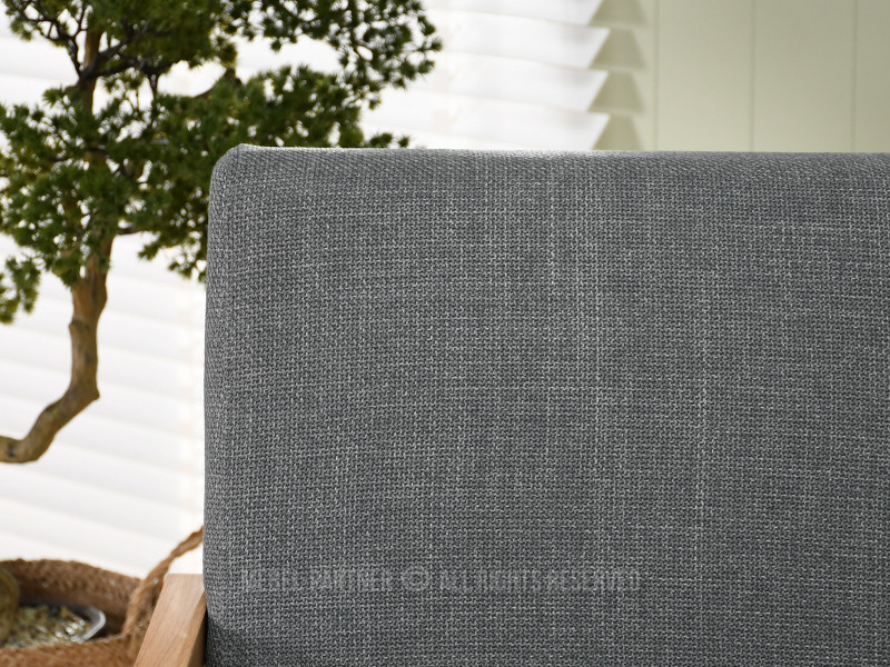 Fotel Foster Grafit Tkanina Rattan-Dąb, Podstawa Dąb