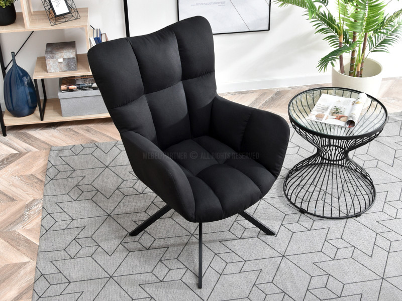 Zielony Obrotowy Fotel Kira Do Salonu W Stylu Nowoczesnym