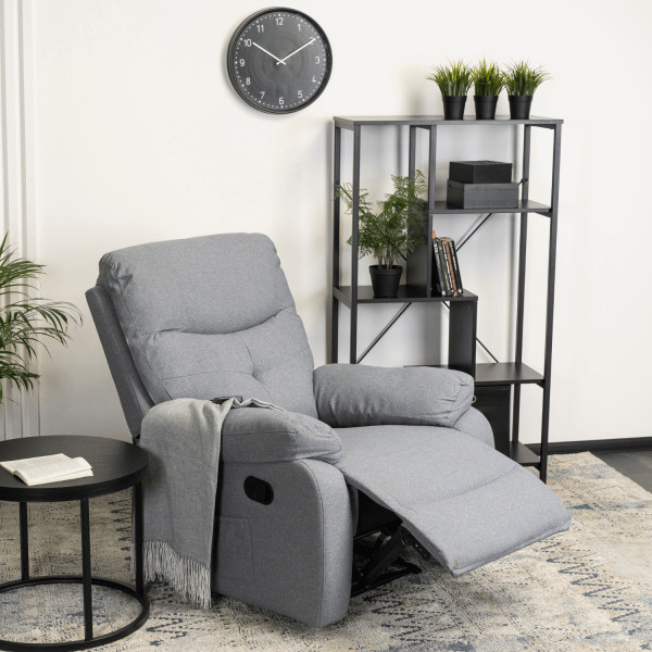 Fotel Rozkładany Masujący Jednoosobowy Wypoczynkowy Do Salonu INTER 2 Szary