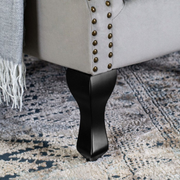 Fotel Uszak Wypoczynkowy Welur Wygodny Do Salonu Szary MALLO