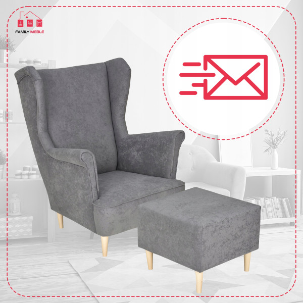 Fotel uszak z podnóżkiem MAX Family Meble