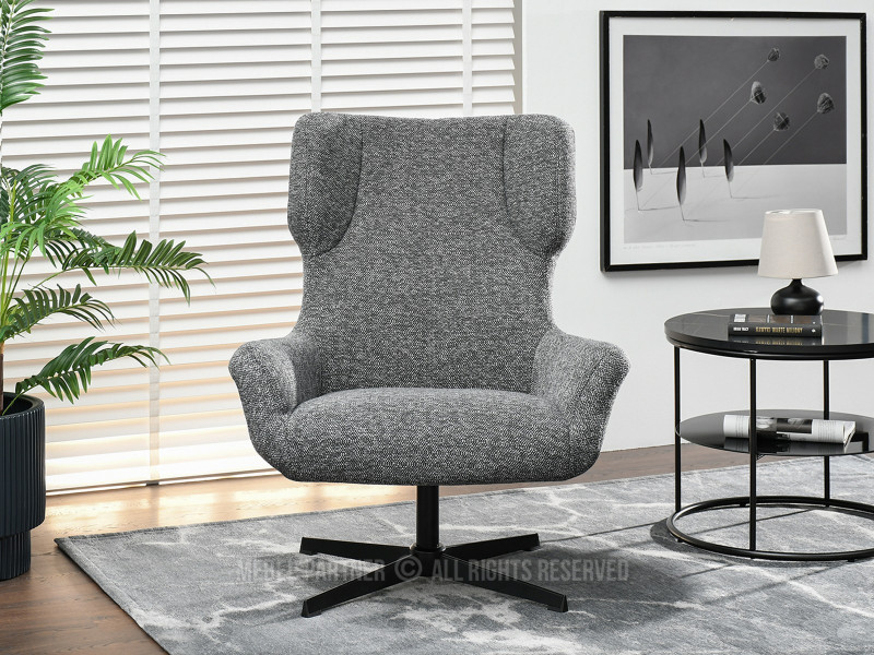 Szary Obrotowy Fotel Irving - Nowocześnie Do Salonu