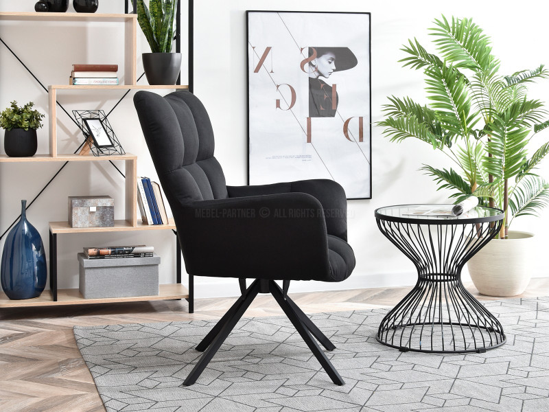 Zielony Obrotowy Fotel Kira Do Salonu W Stylu Nowoczesnym