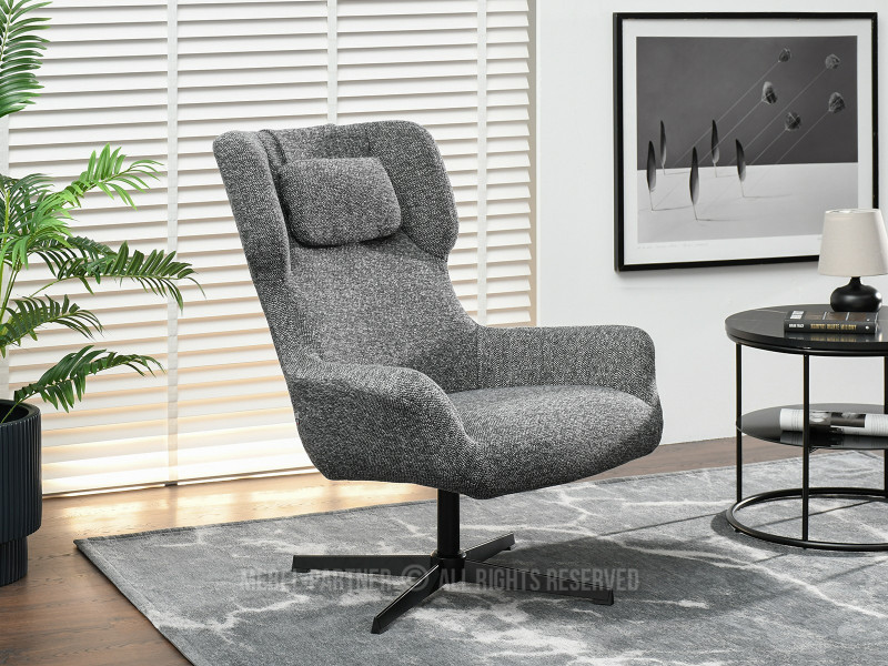 Szary Obrotowy Fotel Irving - Nowocześnie Do Salonu