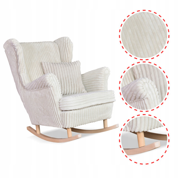 Fotel uszak Rene bujany skandynawski Family Meble sztruks czarny TOP