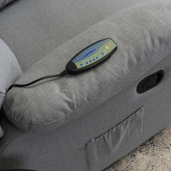 Fotel Rozkładany Masujący Jednoosobowy Wypoczynkowy Do Salonu INTER 2 Szary