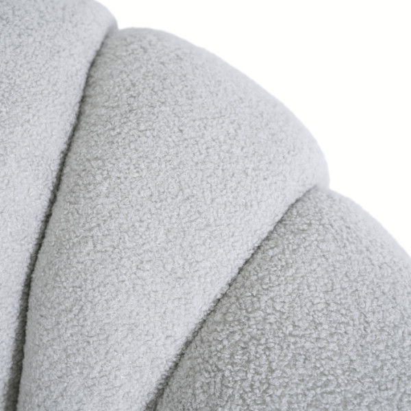 Fotel Obrotowy z Podnóżkiem Pufa Wypoczynkowy do Salonu Teddy PETTIT Szary
