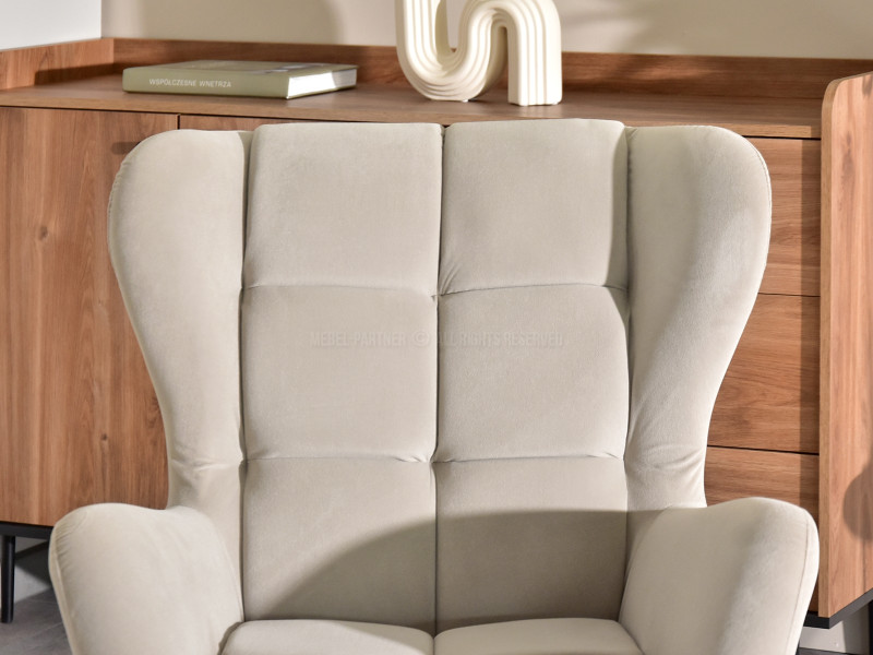 Fotel Kikori Szary Welur, Podstawa Czarny