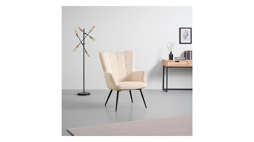 Fotel uszak Gunvor z przeszyciami  szary