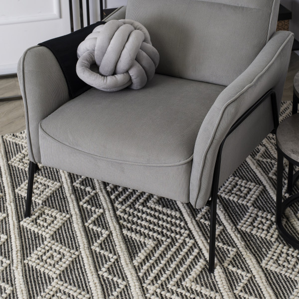 Fotel Do Salonu ALBERTO Nowoczeny Loft Tkanina Popiel