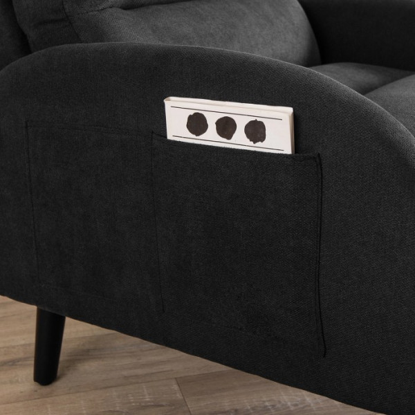 Fotel Rozkładany Wypoczynkowy z Podnóżkiem Wygodny Do Spania Brązowy HENRY